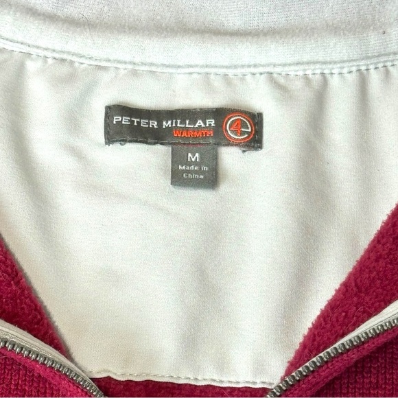Peter Millar Men’s Red Quarter Zip Golf Athleisure Pullover Sweater Size M - Picture 2 of 9